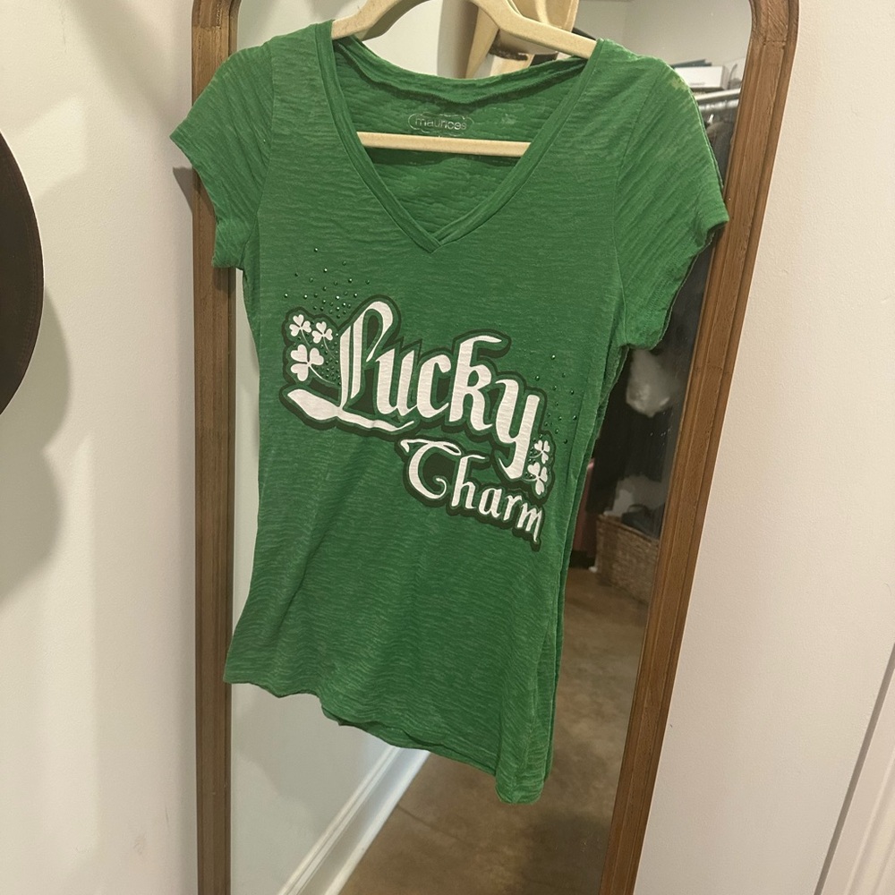 Lucky Charm St Patrick’s day Green Women's Top Maurice’s